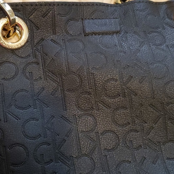 Calvin Klein Black Embossed Logo Small Tote - Picture 4 of 6